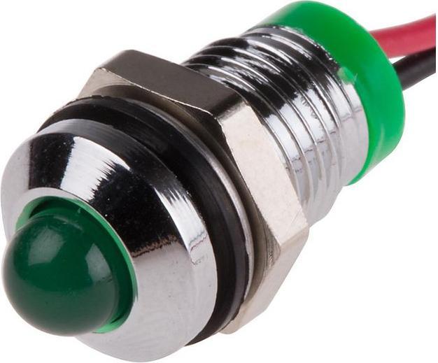 Image du produit RS PRO Fils LED 8mm chrome convexe vert 2Vcc