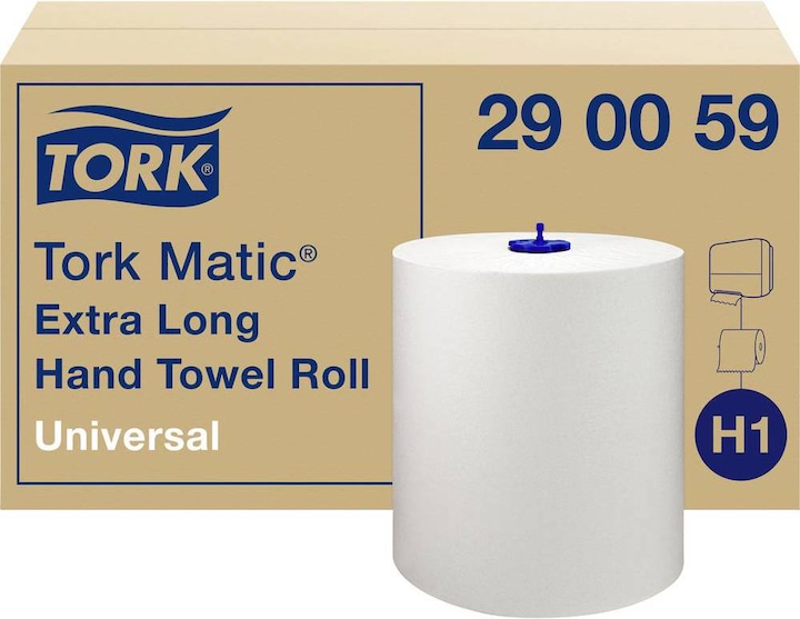 Produktbild Tork 6 Handtuchrollen Matic® H1 Universal Extra lang 1-lagig weiss (6 x)
