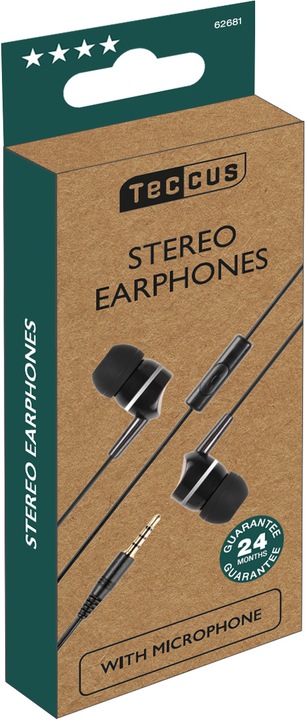 Actual product image Teccus In Ear headphones with headset function, black (Cable)