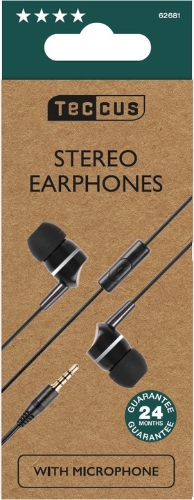 Actual product image Teccus In Ear headphones with headset function, black (Cable)