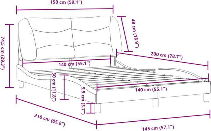 Image du produit vidaXL Bettgestell (140 x 200 cm)