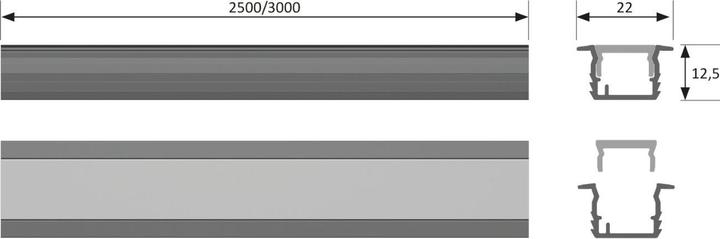 Produktbild Halemeier ChannelLine K2 schwarz opal 10er Set L=3000 Alu-und Abdeckprofil