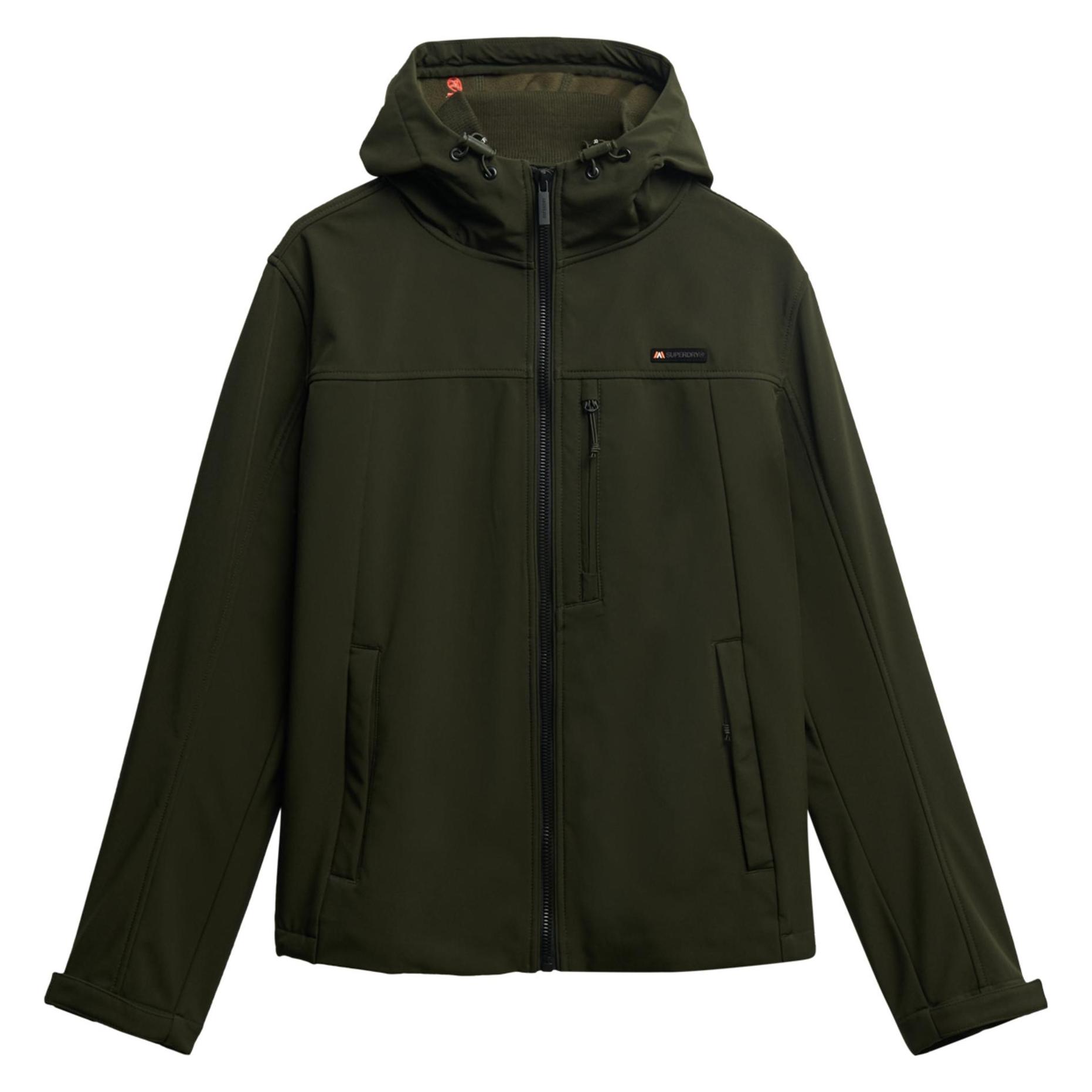 Superdry, Herren, Outdoorjacken, Hooded Soft Shell Trekker Jkt Heren Jas (S), Grün, S