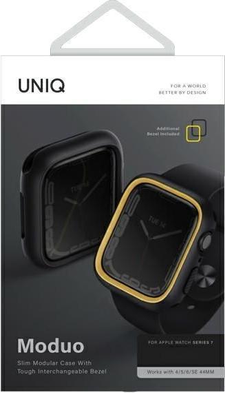 Produktbild Uniq etui Moduo Apple Watch Series 4/5/6/7/8/SE 44/45mm czarny-musztardowy/midnight-mustard