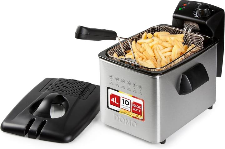 Produktbild Domo DO465FR - Frituurpan - 4L - 3000W - Koude zone - RVS