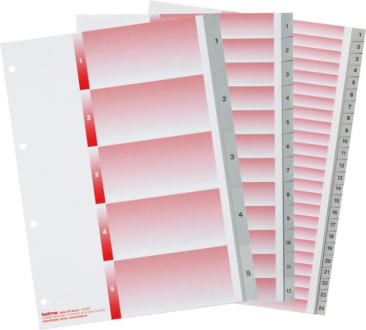 Immagine prodotto Kolma Indice A4 forte 1-5 5 pezzi grigio