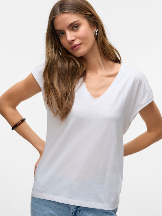 Produktbild Vero Moda Vmluna Ss V-Neck Tee Jrs Noos (XS)