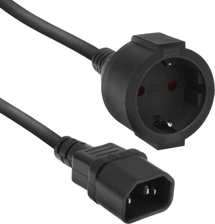 Powercord C14 - CEE 7/3 black 0.2 m (0.20 m)