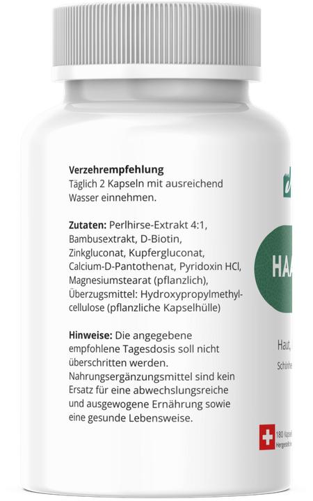 Nutritional values and ingredients Naturfabrik Haarvital Kapseln 180 Stk (180 Piece)