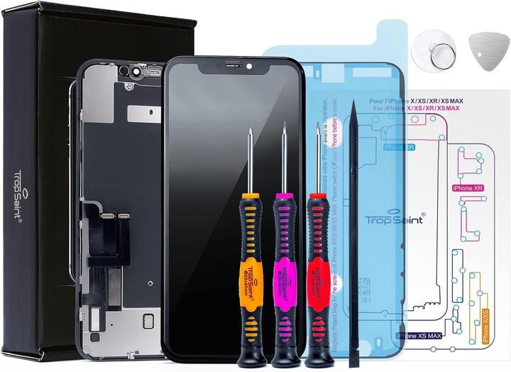 Produktbild Saint-Paul Display LCD für iPhone XR komplett schwarz mit Werkzeug und wasserdichter Dichtung (Display, Apple iPhone XR)