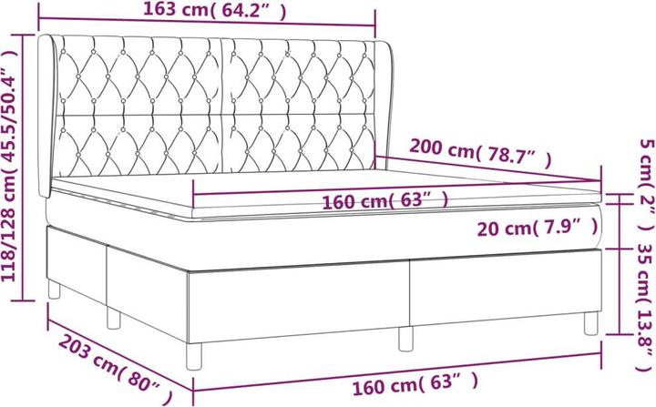 Actual product image vidaXL Boxspringbett (160 x 200 cm)