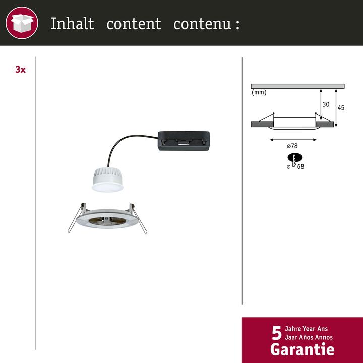 Produktbild Paulmann Einbauleuchte Nova Set Zigbee (530 lm)