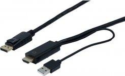 Produktbild Générique HDMI male +(US PS) to DP male 2m cable (2 m, HDMI)