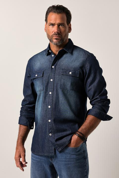 Produktbild JP1880 Jeanshemd, Langarm, Kentkragen, Vintage Look, Modern Fit (3XL)