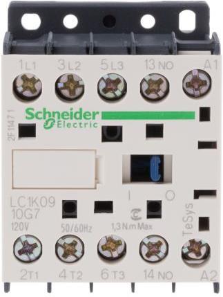 Actual product image Schneider Electric Contactor,coil,3P,9A AC3 4kW 1NO 120Vac
