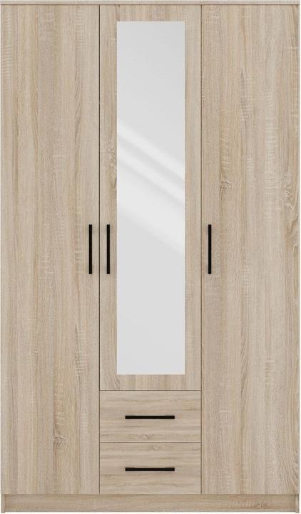 Immagine prodotto Topeshop ROMANA 120 SON L Armadio da camera 6 ripiani 3 ante Armadio in rovere (120 x 52 x 205 cm)