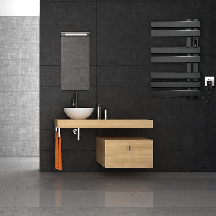 Actual product image Skylyzh Towel radiator, 450x720mm, Black, Right