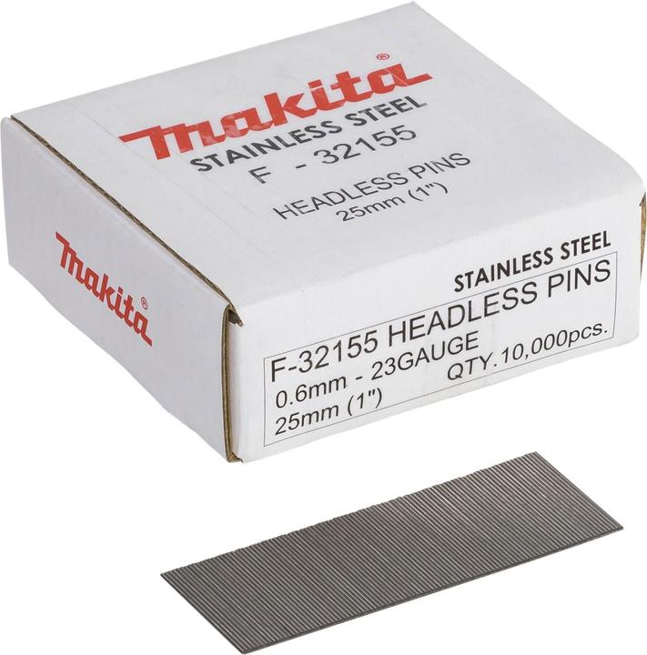 Produktbild Makita F-32155 Bolzen 0,6X25MM, INOX P25S, 10.000 Stk.