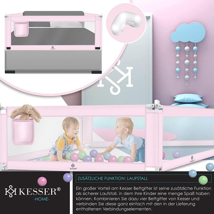 Actual product image Kesser Bed Rail 200cm Pink