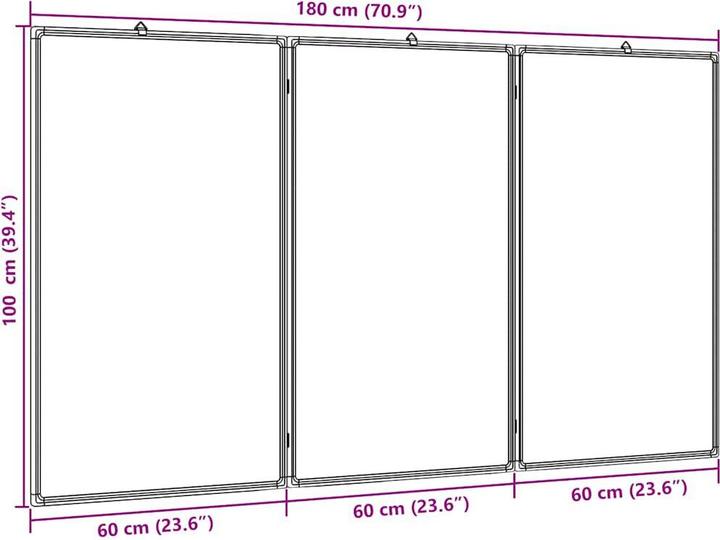 Produktbild vidaXL magnetisches Whiteboard (180 x 100 cm)