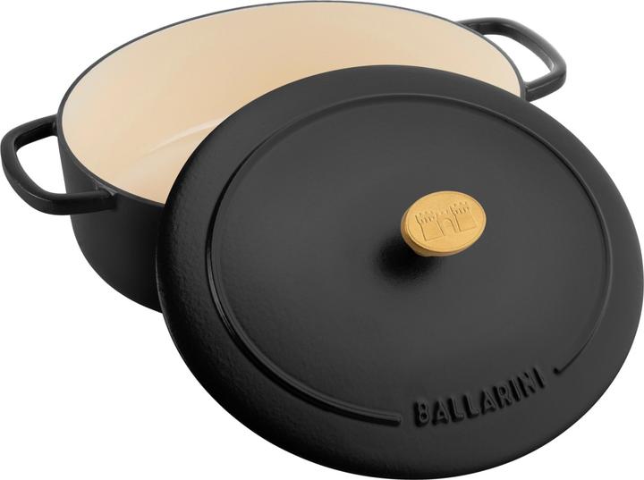 Actual product image Ballarini Bellamonte Cocotte 23 cm, oval, black (Casserole + Stewpot, Cast iron, 23 x 11.50 cm)