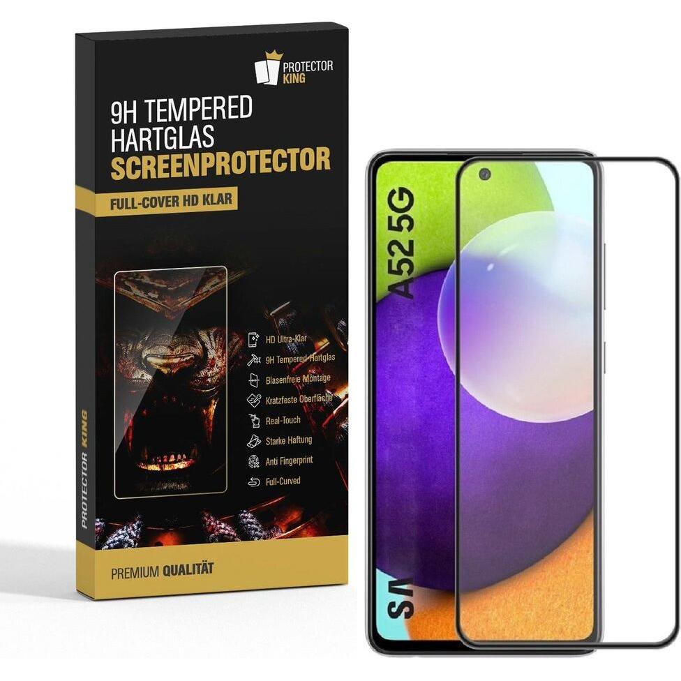 Protectorking 1x echtes Tempered 9H Panzerhartglas 3D KLAR (1 Stück, Samsung Galaxy A52), Smartphone Schutzfolie