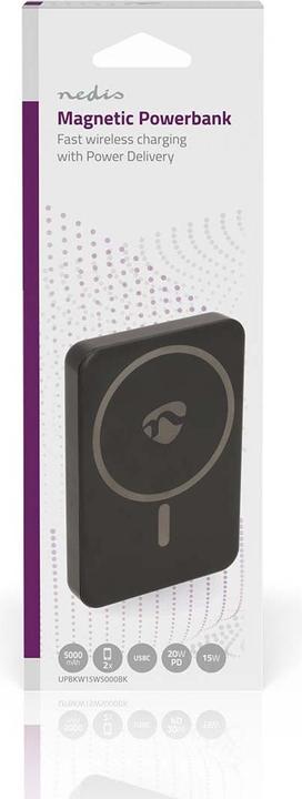 Immagine prodotto Nedis powerbank - 5000 mAh - ricarica wireless - 1.67/2.22/3.0 A - numero di uscite: 1 - uscita a (5000 mAh, 20 W, 18.50 Wh)