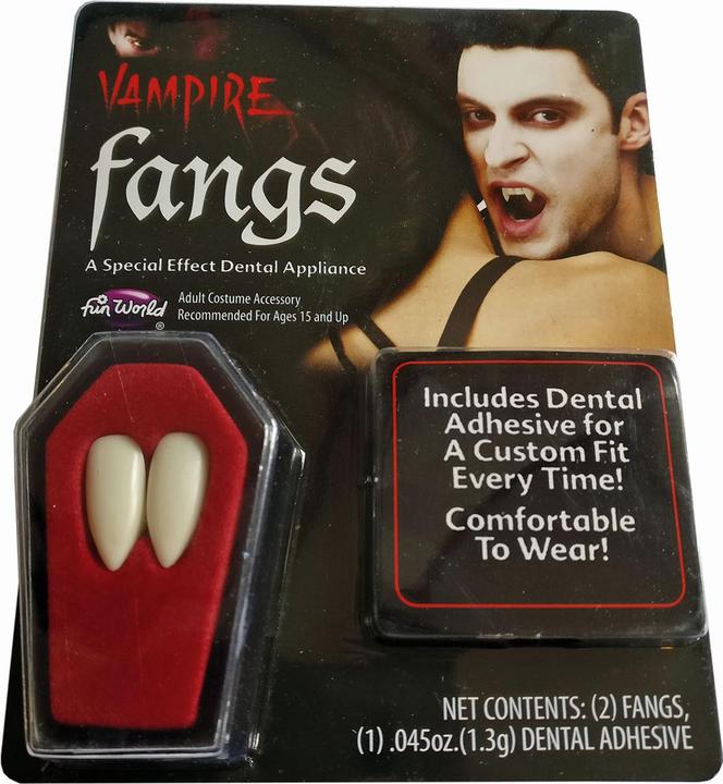 Chaks Vampirzähne im Sarg mit Haftmasse
