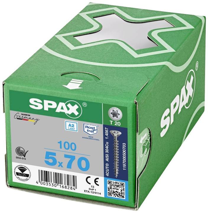 Actual product image Spax A2 Countersunk Multi-Head T-Star Plus T20 Fully Threaded (100 Screws per piece)