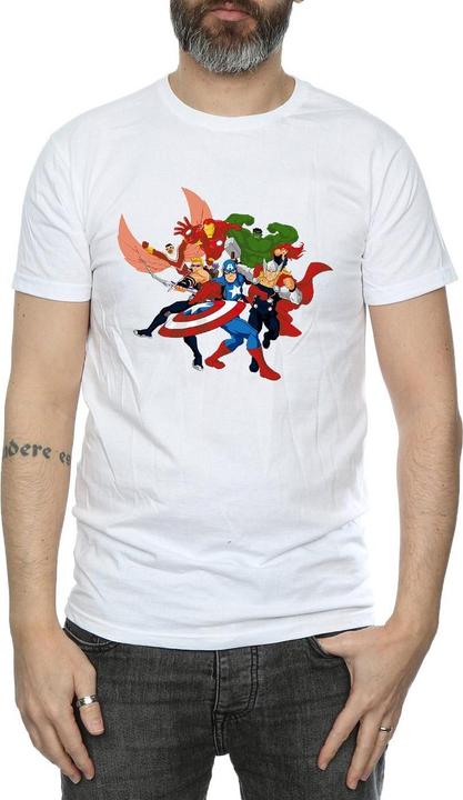 Actual product image Mens Avengers Assemble Comic Team T-Shirt (L)