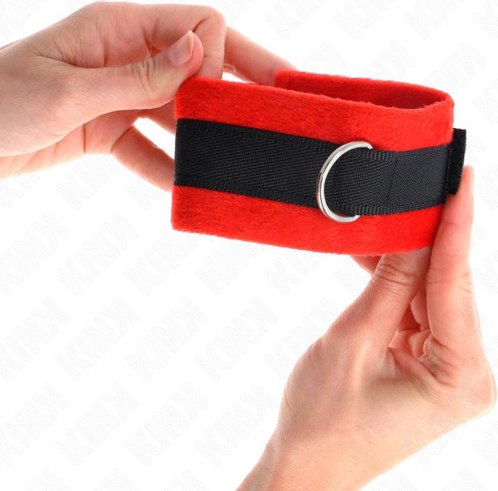Image du produit Kink Beginner Poignets Fourrure Noir-Rouge 30 X 7 cm