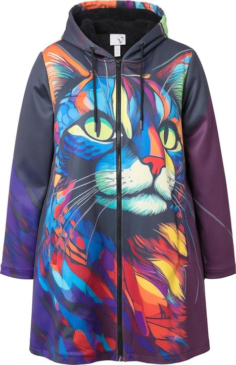 Produktbild Ulla Popken Jacke, Katze, Teddyfutter, A-Linie, Kapuze, Langarm (46, 48)