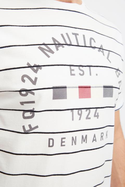 Actual product image FQ1924 FQTom SS stripe tee w logo print 21900644 (XXL)