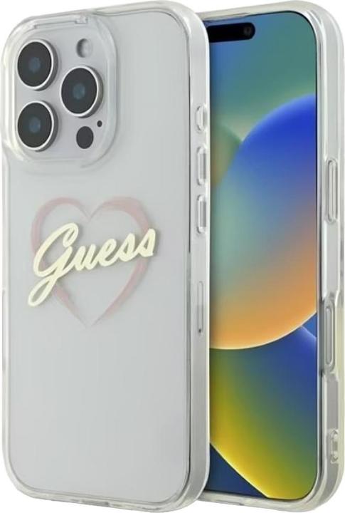 Produktbild Guess GUHCP16XHCHGSPT iPhone 16 Pro Max 6.9" przeźroczysty/transparent hardcase IML Heart (Apple iPhone 16 Pro Max)