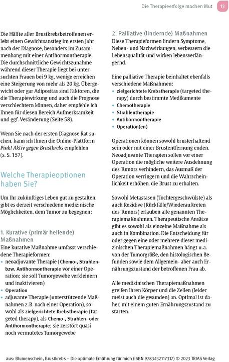 Produktbild Brustkrebs - Die optimale Ernährung für mich (Deutsch, Birgit Blumenschein, 2023)