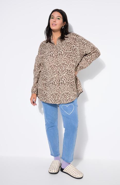 Actual product image Studio Untold Blouse, oversized, muslin, leopard print (54, 56)