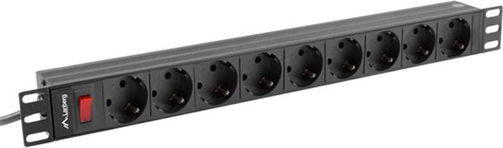 Lanberg PDU-09F-0300-BK Stromverteilereinheit (PDU) 9 AC-Ausgänge 1U