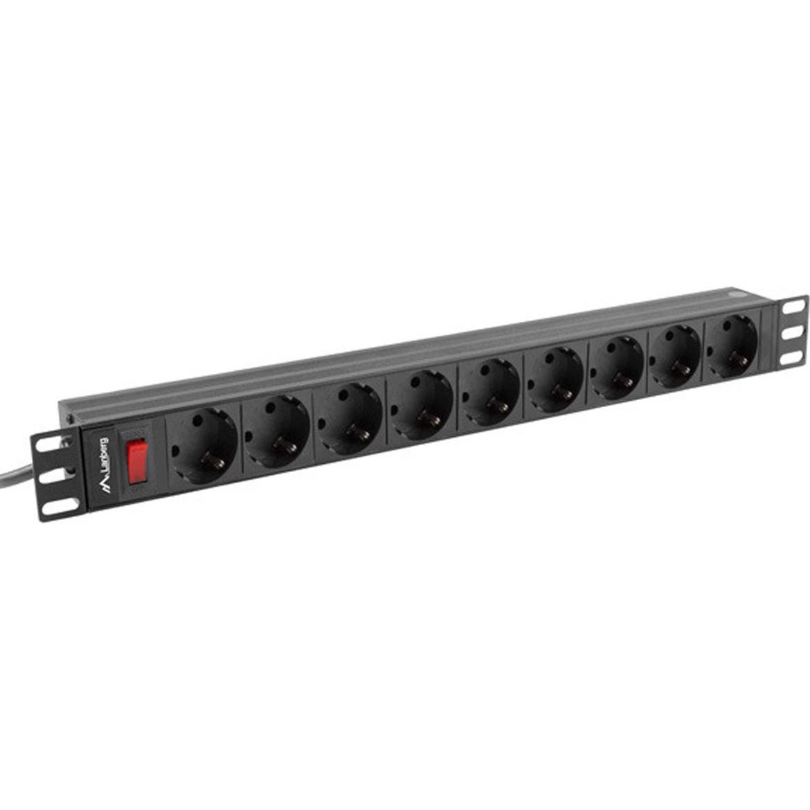 Lanberg PDU-09F-0300-BK Stromverteilereinheit (PDU) 9 AC-Ausgänge 1U, USV Zubehör