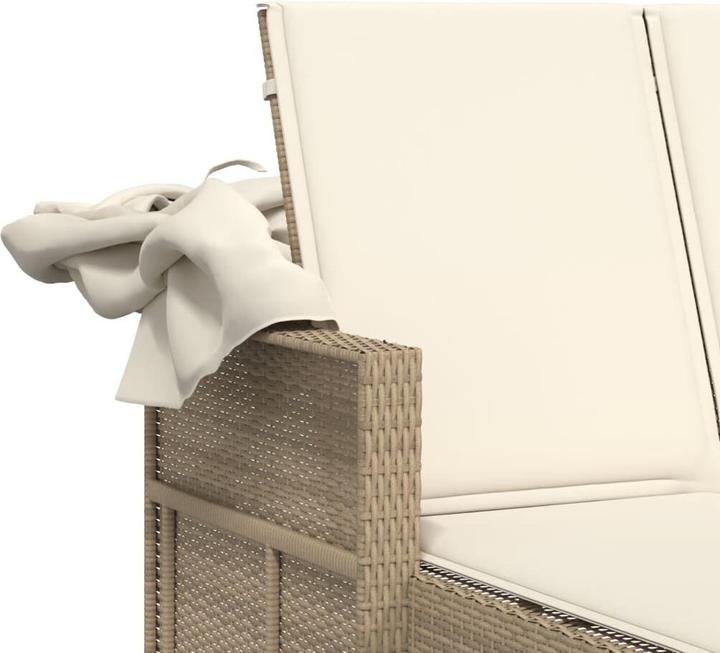Actual product image VidaXL Double sun lounger with roof and cushions (114 cm)