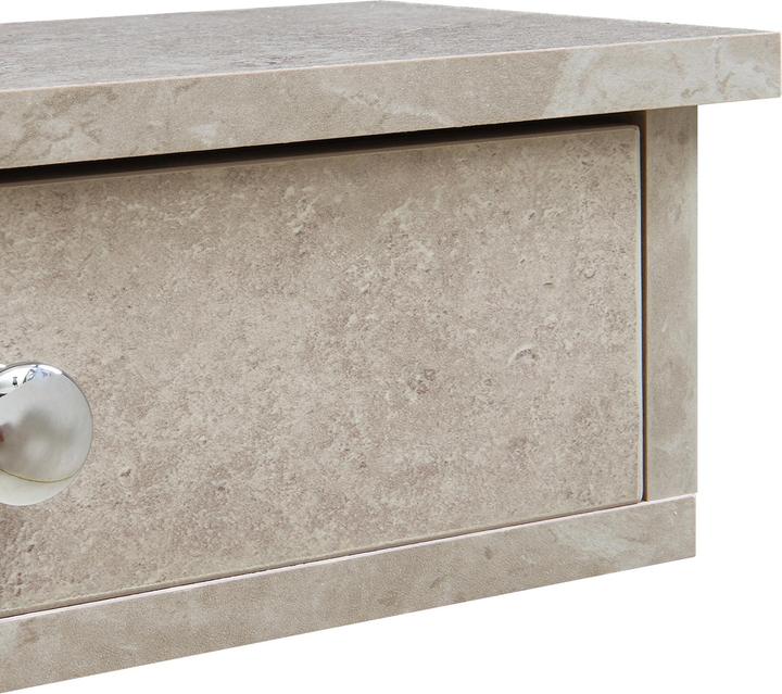 Actual product image En.Casa Wandregal Geeste 60x15x10 cm mit 2 Schubladen Betonoptik, hell (60 x 15 x 10 cm)