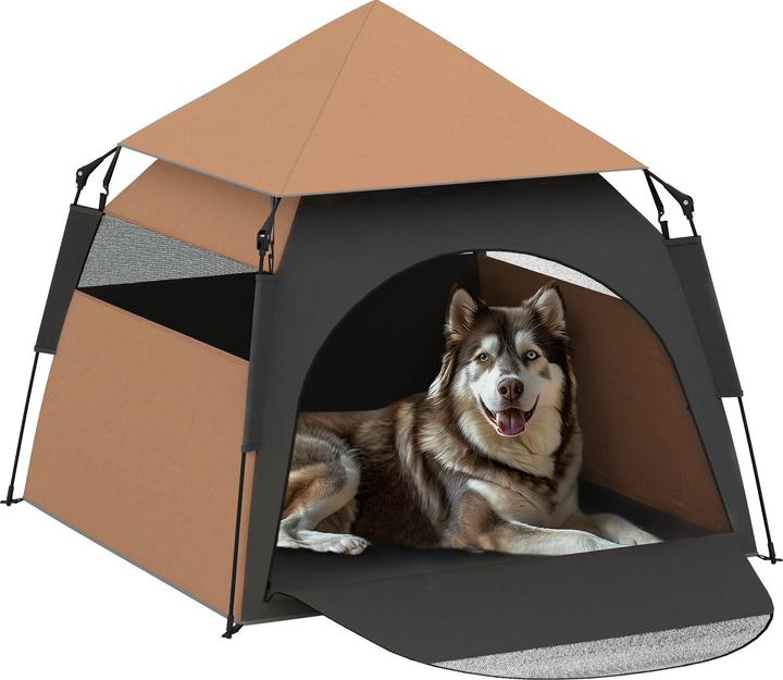 Immagine prodotto PawHut Haustierzelt Polyester Braun (Tenda per cani)