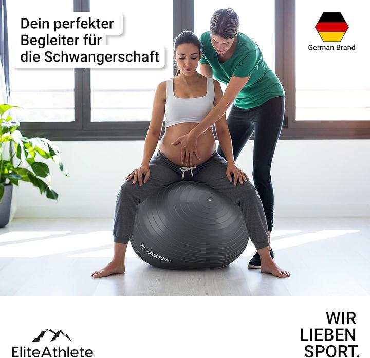 Immagine prodotto EliteAthlete Gymnastikball mit Luftpumpe (75 cm)