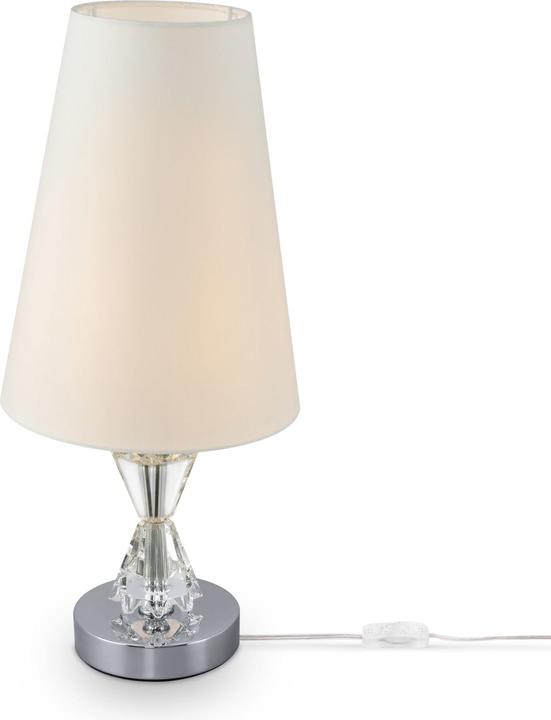 Produktbild Maytoni Florero klassische Tischleuchte E27 46cm Chrom Weiss Baumwolle (E27)