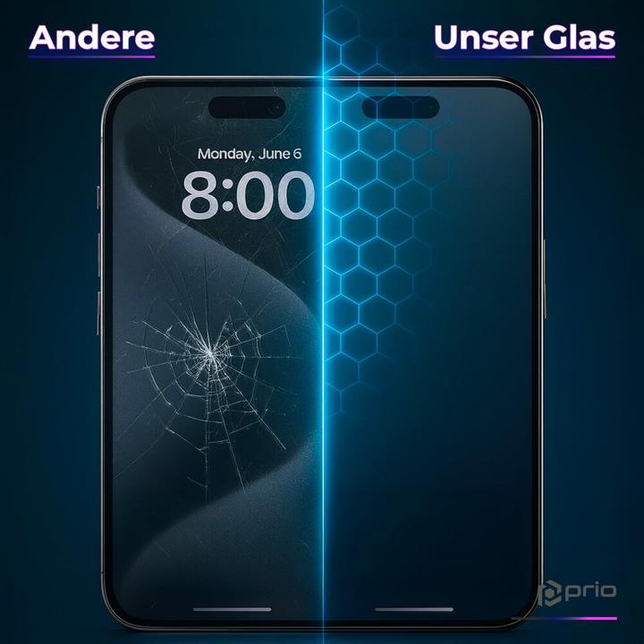 prio 3D Anti-Scratch Tempered Glass pour iPhone 16 Pro (6,3 pouces) noir (1 pcs, Apple iPhone 16 Pro)