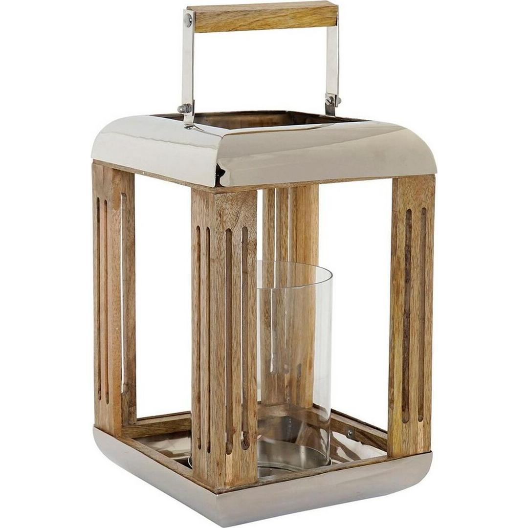 DKD Home Decor, Lanterna, Lantern Silver Metal Crystal (23 x 23 x 36 cm)