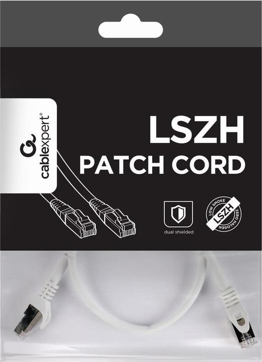 Image du produit Gembird PP6A-LSZHCU-W-0.5M cordon de brassage (S/FTP, CAT6a, 0.50 m)