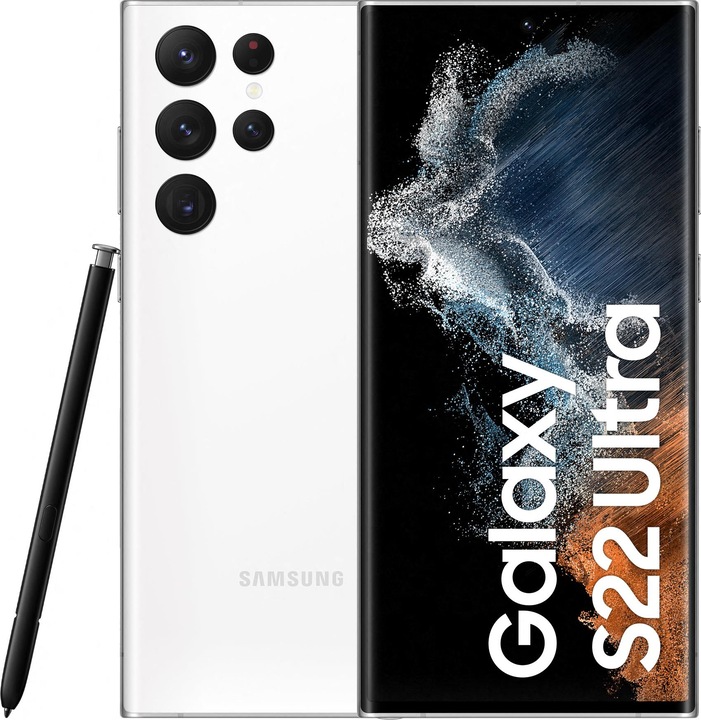 Samsung Galaxy S22 Ultra (256 GB, Phantom White, 6.80", Dual SIM, 108 Mpx, 5G)