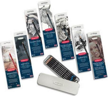 Immagine prodotto Derwent Kohlestifte (Carboncino medio e scuro e carboncino colorato bianco, Luminoso, 6 x)