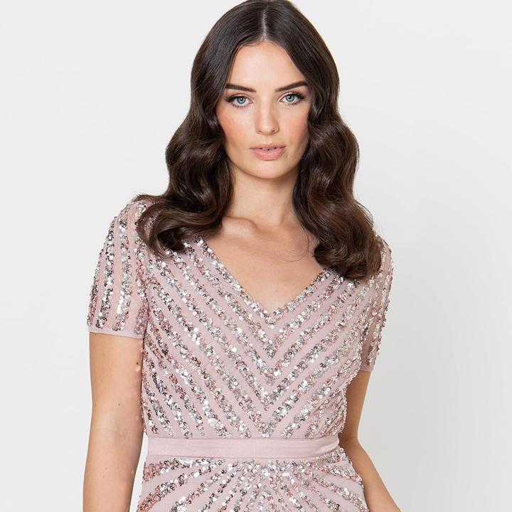 Produktbild Maya Deluxe Abito Maxi con Paillettes e Scollo a V (42)