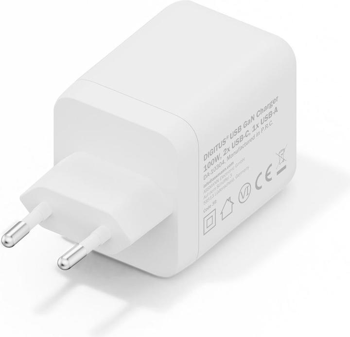 Productafbeelding Digitus USB GaN Charger 100W, 2x USB-C, 1x USB-A (100 W, 3 ports)
